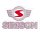 Klebefolie Simson - Schriftzug mit Emblem in Rot-Silber - Simson S53, S83