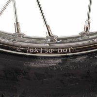 Komplettrad hinten 1,5x16 Zoll, Stahlfelge verchromt + Vee Rubber-Reifen VRM094