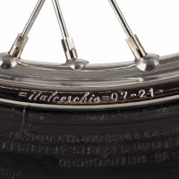 Komplettrad hinten 1,5x16 Zoll, Stahlfelge verchromt + Vee Rubber-Reifen VRM094