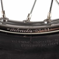 Komplettrad vorn 1,5x16 Zoll, Stahlfelge verchromt + Vee Rubber-Reifen VRM094