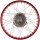 Speichenrad 1,50 x 16 Zoll - Alufelge rot eloxiert poliert, Chromspeichen