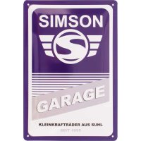 Blechprägeschild "SIMSON-Garage",...