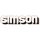 Klebefolie Tank, Schriftzug "SIMSON", weiß/schwarz/silber - Simson S51, S70