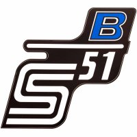 Klebefolie Seitendeckel "S51 B", Blau - Simson S51