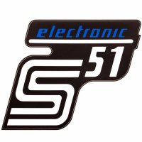 Klebefolie Seitendeckel "S51 electronic", Blau...