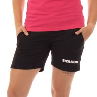 Sweathose Damen im Hotpants-Stil, Farbe schwarz, Größe: S - Motiv: SIMSON