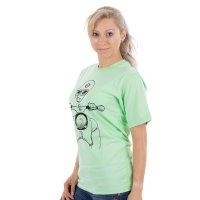 T-Shirt, NeonMint, Motiv: Schwalbe Kumpel - 100% Baumwolle