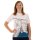 T-Shirt, weiß, Motiv: Schwalbe auf Olympiablau - 100% Baumwolle