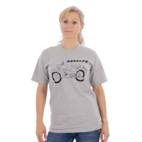 T-Shirt, hellgrau meliert, Motiv: Spatz Basic - 100%...