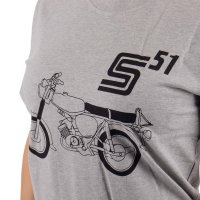 T-Shirt, hellgrau meliert, Motiv: S51 Basic - 100% Baumwolle